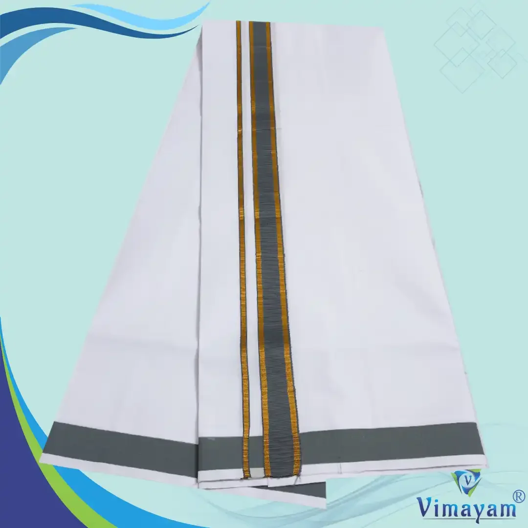 Pure Cotton Gundanji assorted colour border dhoti 9