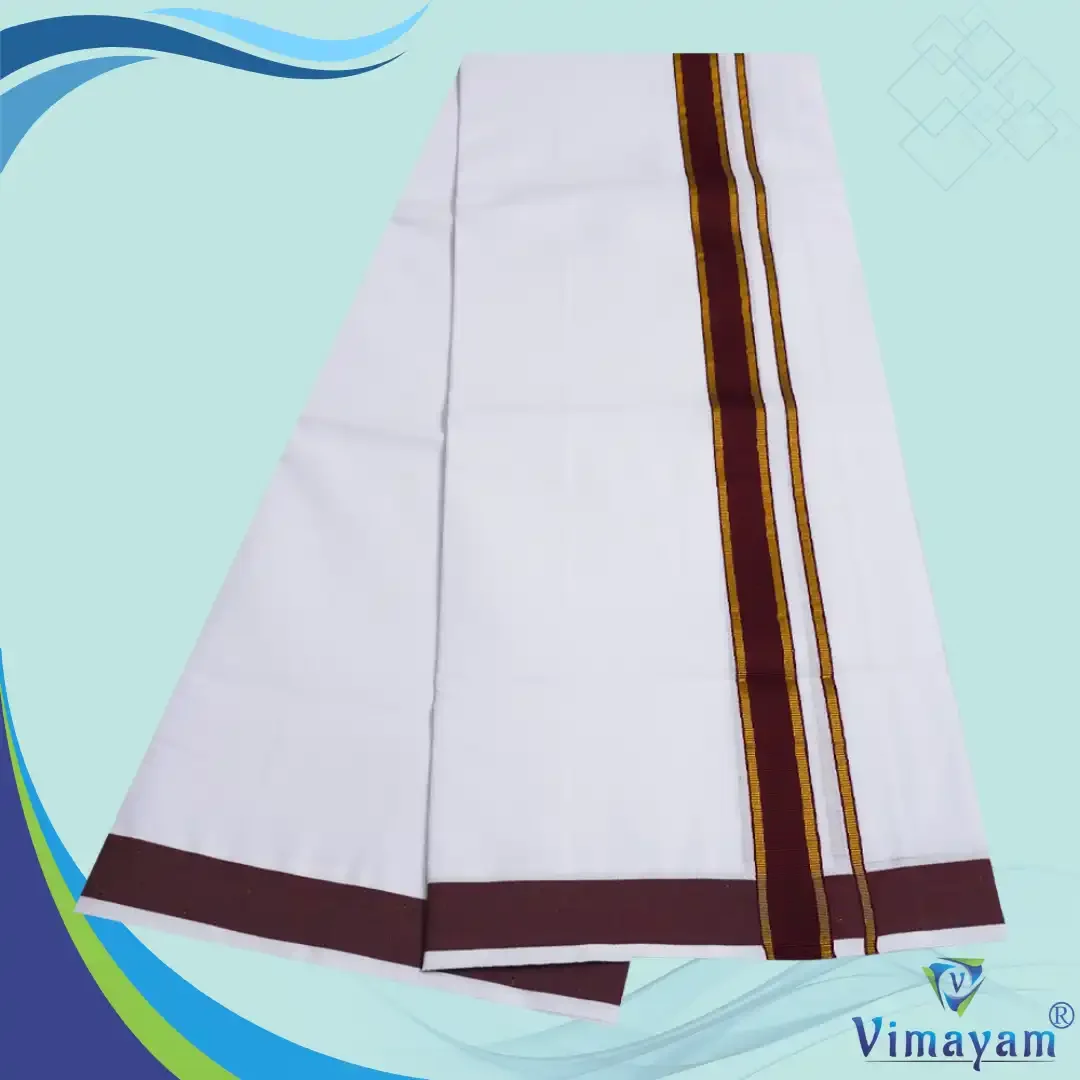 Pure Cotton Gundanji assorted colour border dhoti 10