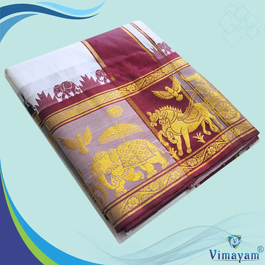 White Colour Soft Silk 9 Inch Border(Assorted Border designs)