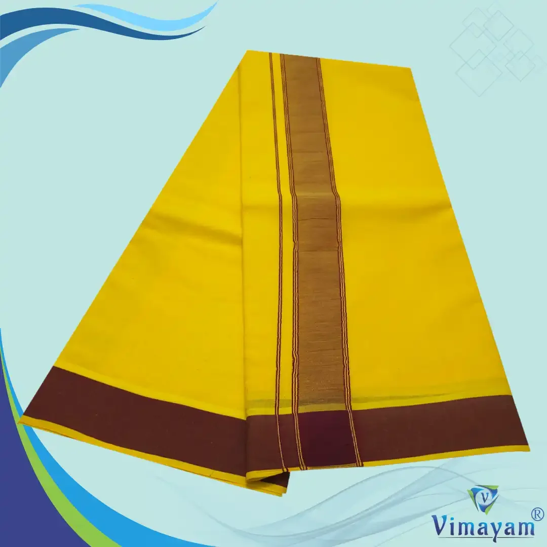 Yellow Colour Dhoti 2 Inch Gundanji Fine Quality 2