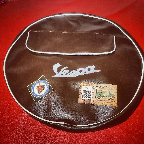 10 INCH BROWN STEPPINE COVER WITH POCKET FOR CHETAK LML VESPA