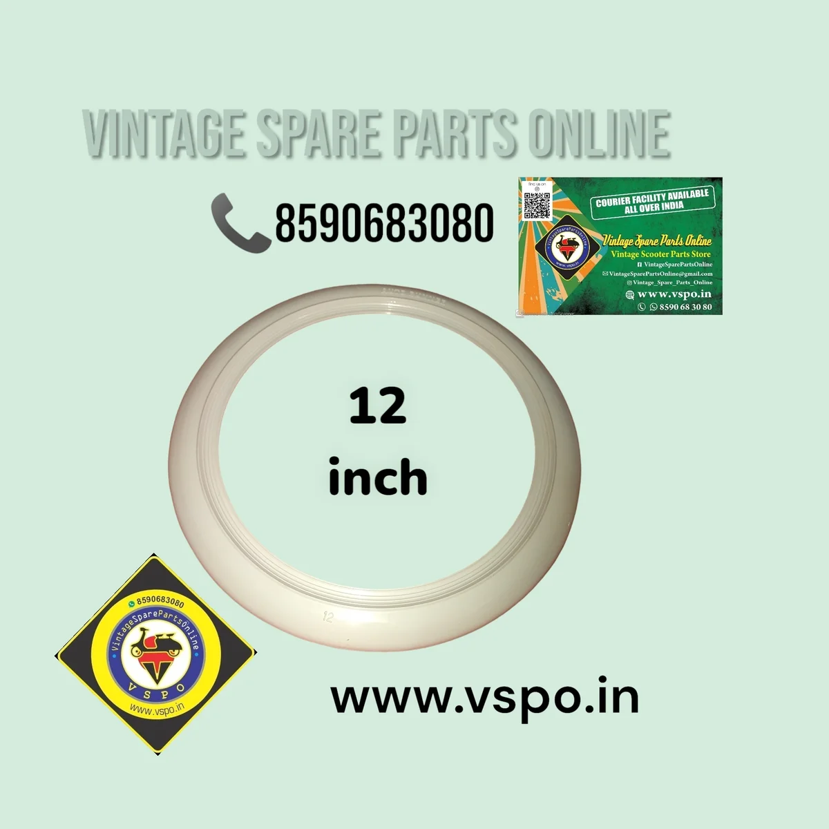 12 INCH SIZE 1 PIECE WHITE WALL FOR VINTAGE CARS