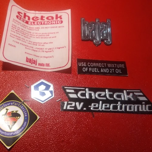 12V ELECTRONIC PLASTIC LOGO SET FOR CHETAK