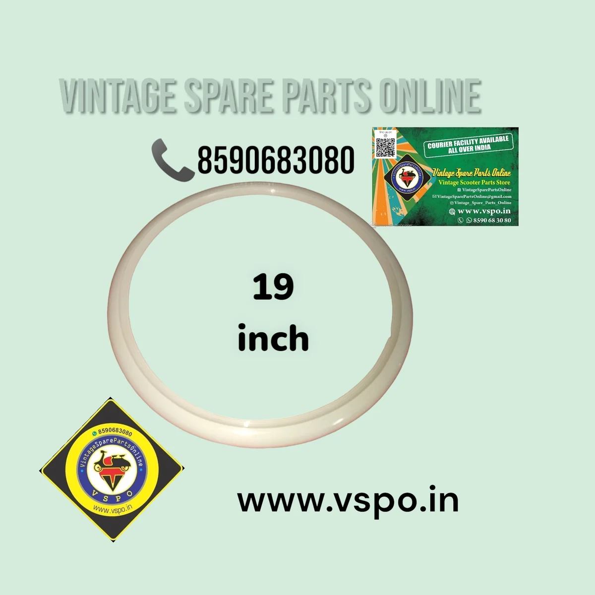 19 INCH SIZE 1 PIECE WHITE WALL FOR VINTAGE MOTOR CYCLE