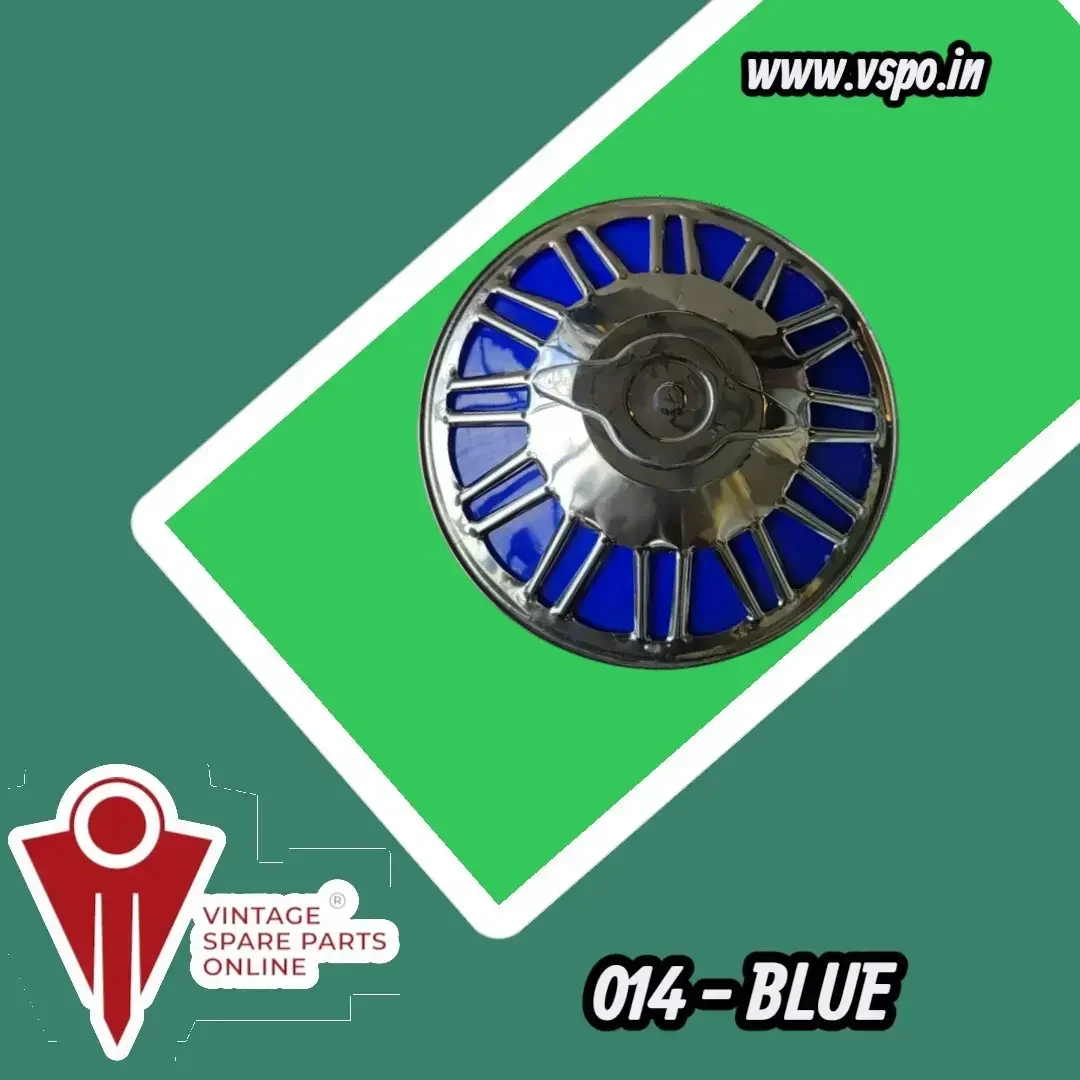 8 inch steel wheel cap plain type with blue plate (014)for super, cub, priya, bajaj150, vespa 150