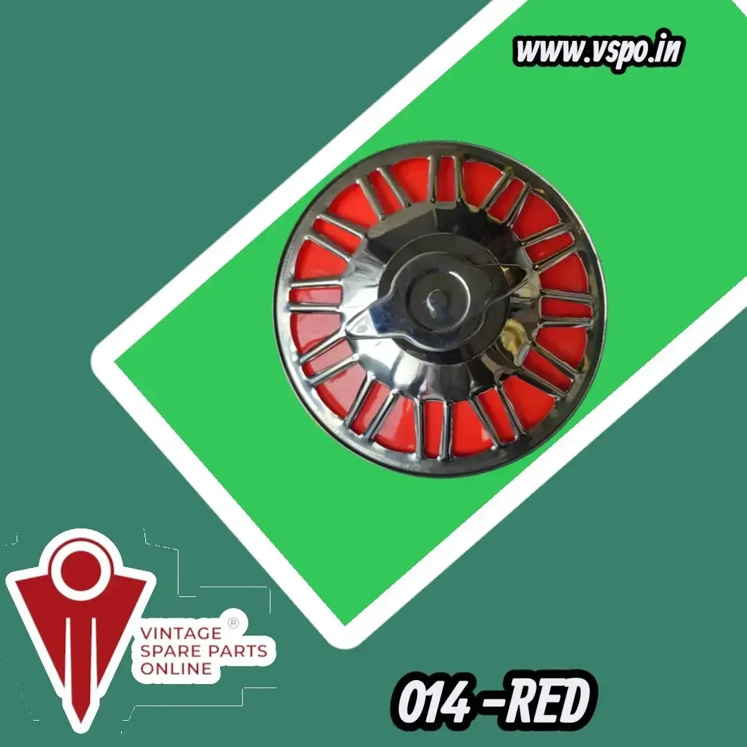 8 inch steel wheel cap plain type with red plate (014)for super, cub, priya, bajaj150, vespa 150