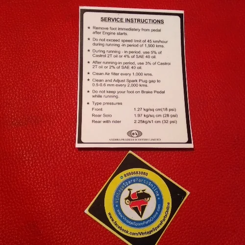 APS INSTRUCTION STICKER FOR ALLWYN PUSHPAK