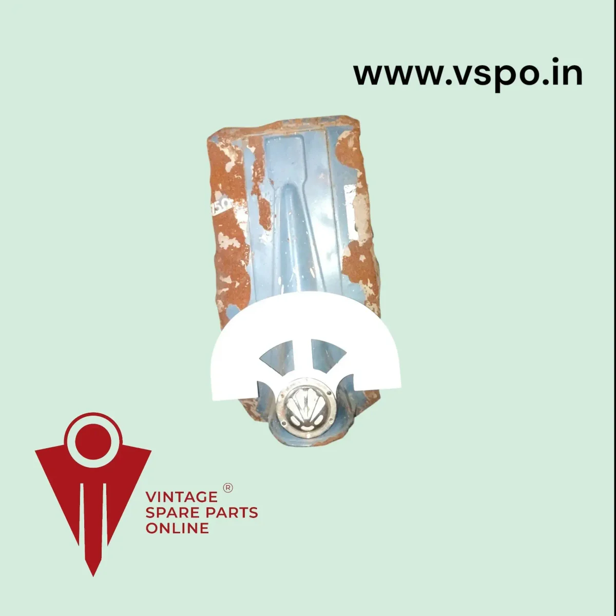 Arc shaped horn cast number plate for chetak, priya, super, cub, vespa150 2