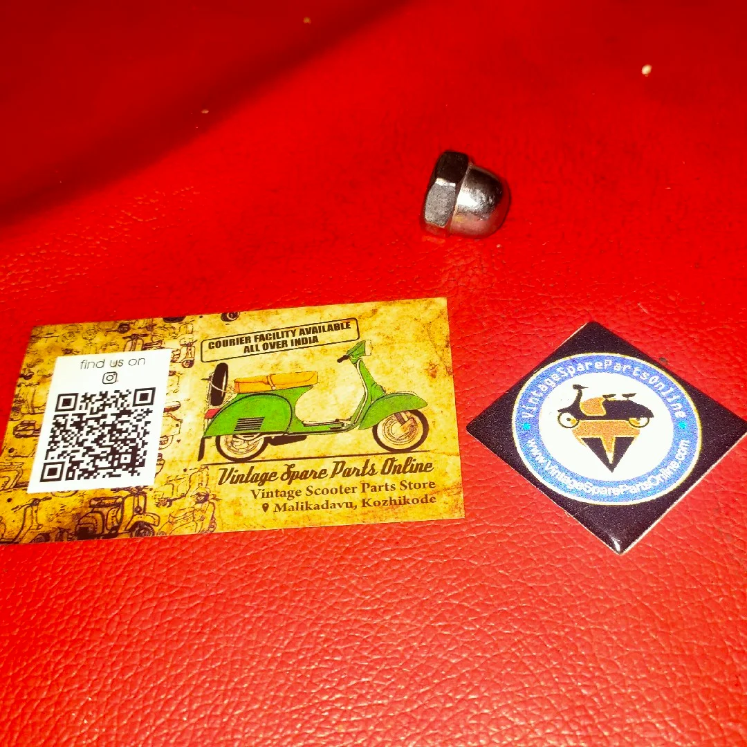BIG CHROME HUB CUP NUT FOR SUPER PRIYA CUB BAJAJ150 VESPA150 3