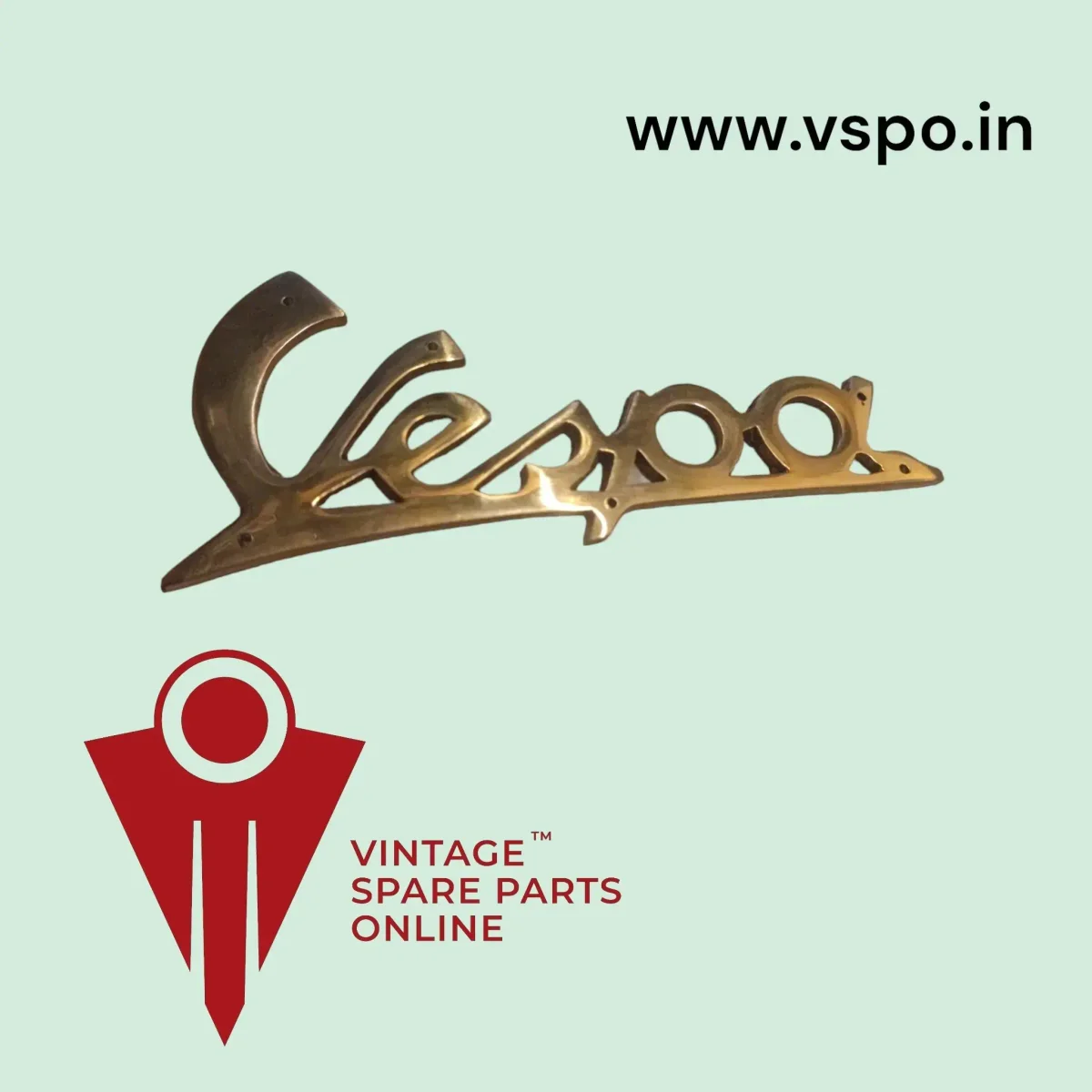 BIG VESPA BRASS LEG SHIELD LOGO FOR VESPA