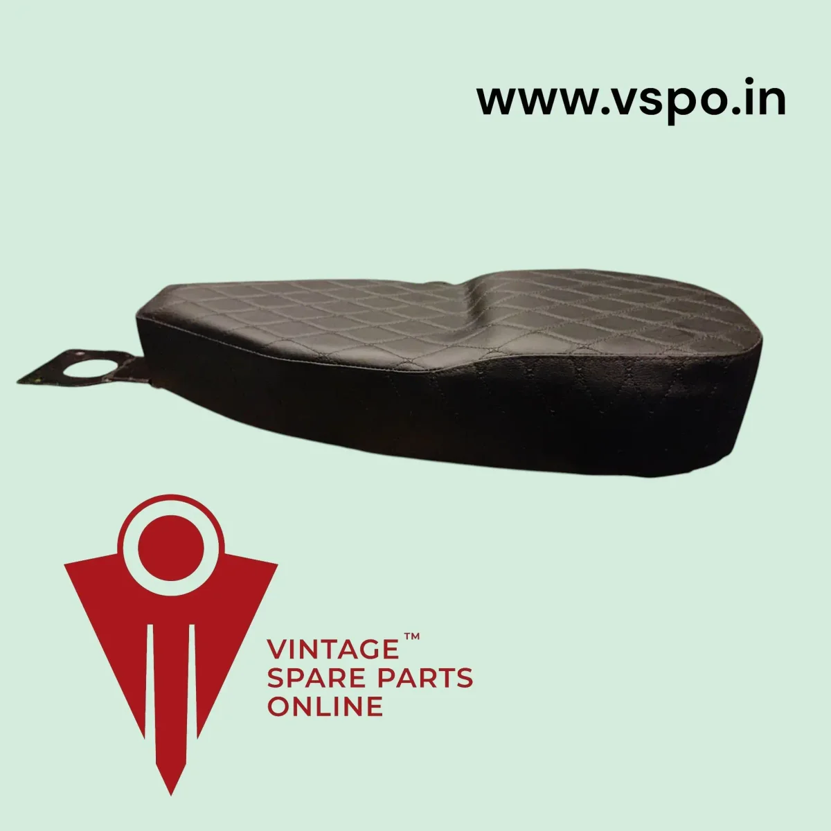 Black colour custom made step design long seat for chetak, priya cub