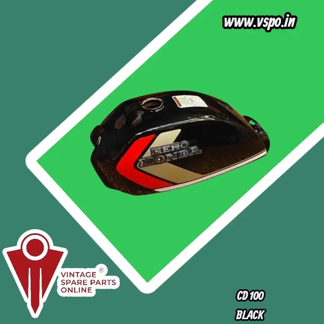 Black Petrol tank and side panel set for hero honda CD 100 2