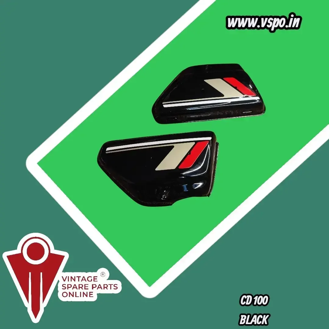 Black Petrol tank and side panel set for hero honda CD 100 3