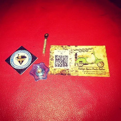 BLUE PETROL TANK CAP FLOWER NUT AND BOLT FOR CHETAK
