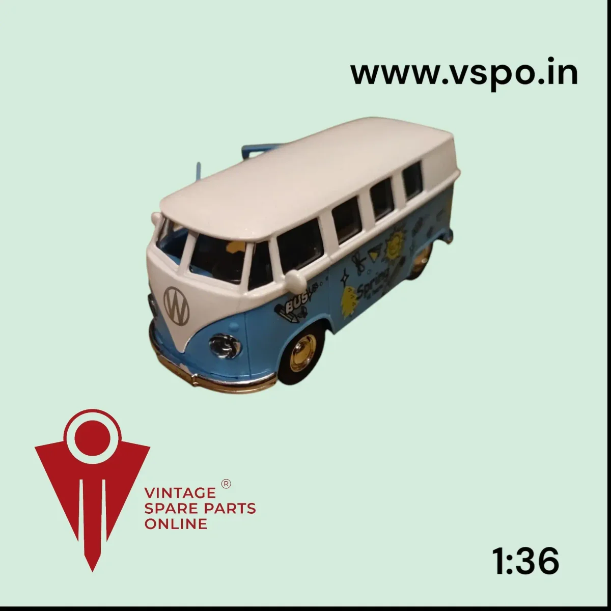 Blue White Colour Volkswagen 1:36 metal Toy Van