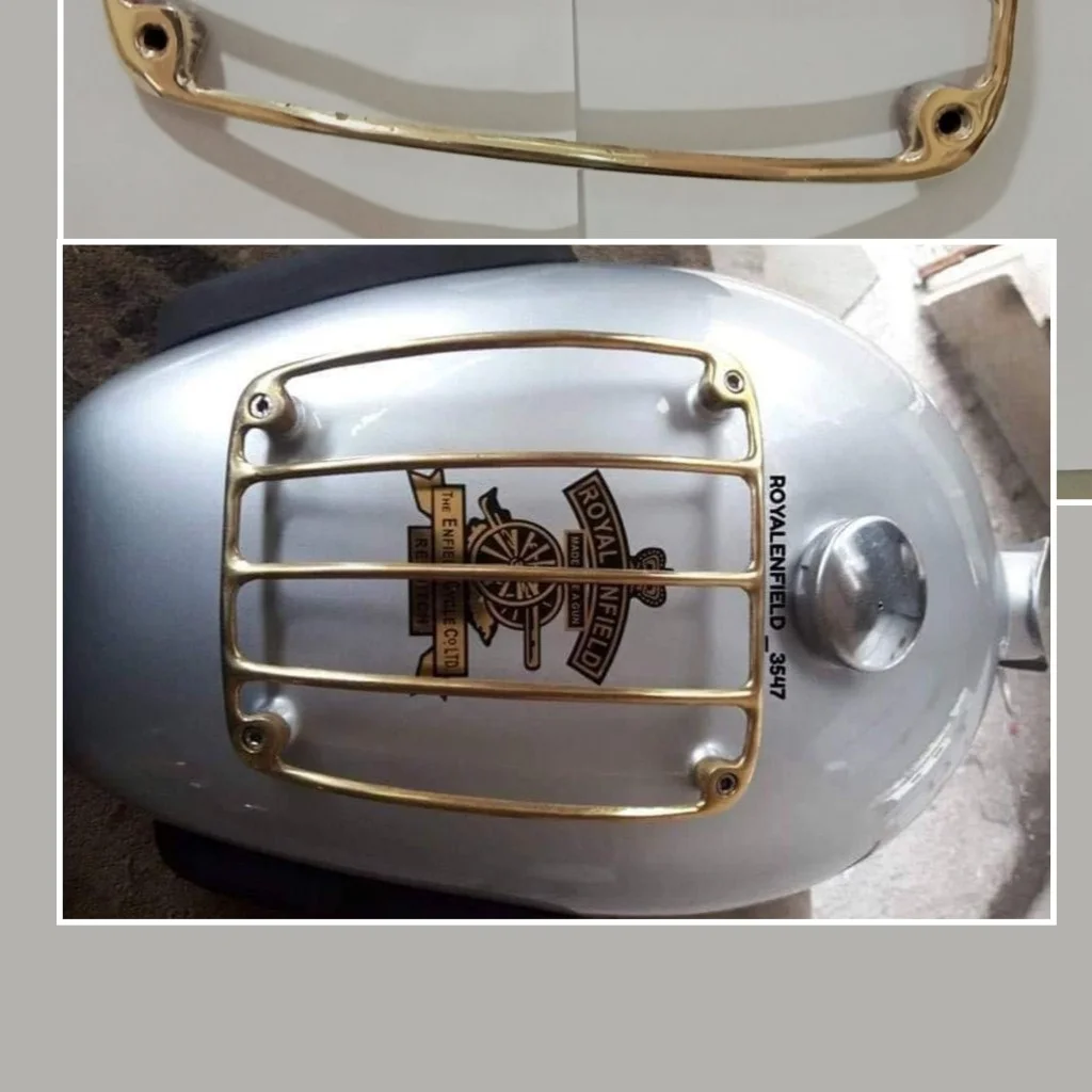 BRASS PETROL TANK GRILL FOR ROYAL ENFIELD 3