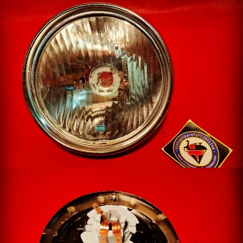 CHROME CLEAR LENSE HEAD LIGHT SET FOR CHETAK
