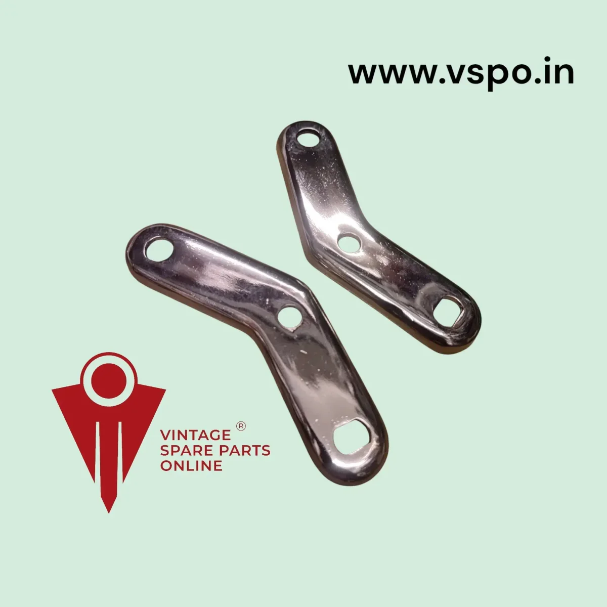 Chrome Long Mirror Clamp Set For Lml Vespa