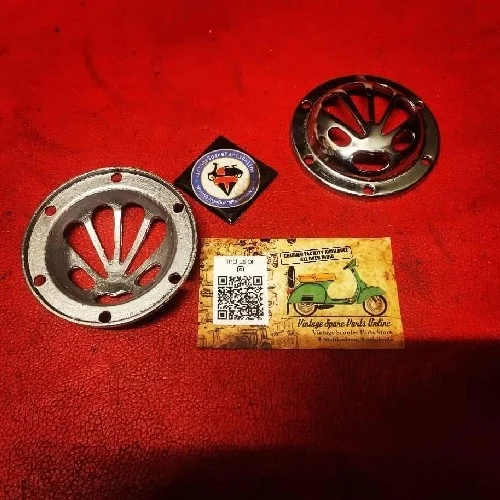 CHROME PLATED FLOWER DESIGN ALUMINIUM HORN GRILL FOR VESPA CHETAK PRIYA SUPER