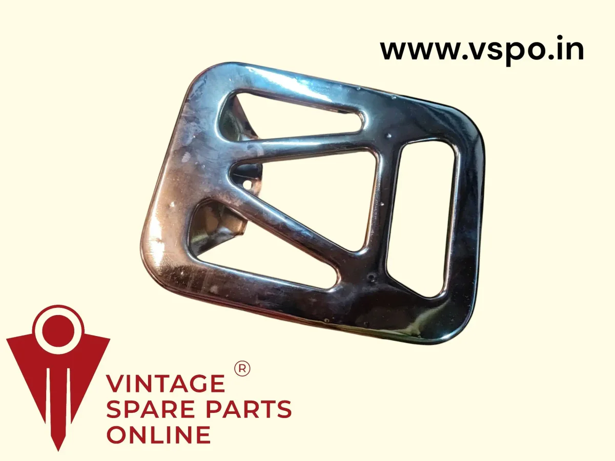 Chrome plated rear seat plate for vespa
