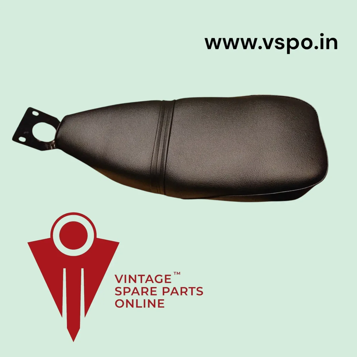 Custom made black rexin long seat for chetak, super, cub