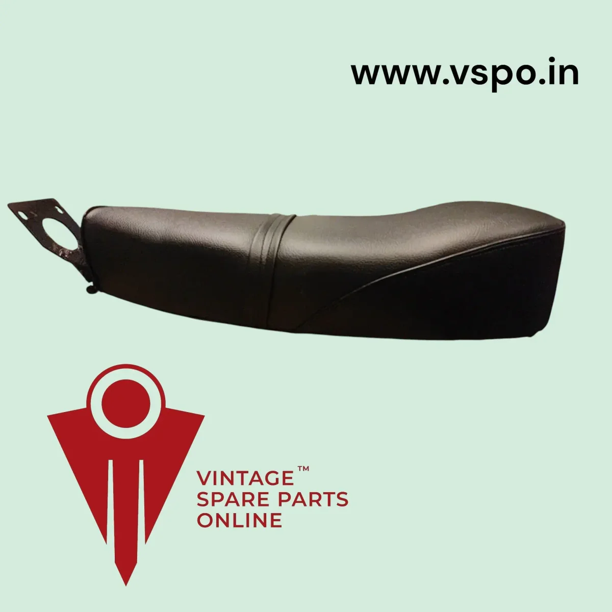Custom made black rexin long seat for chetak, super, cub 2