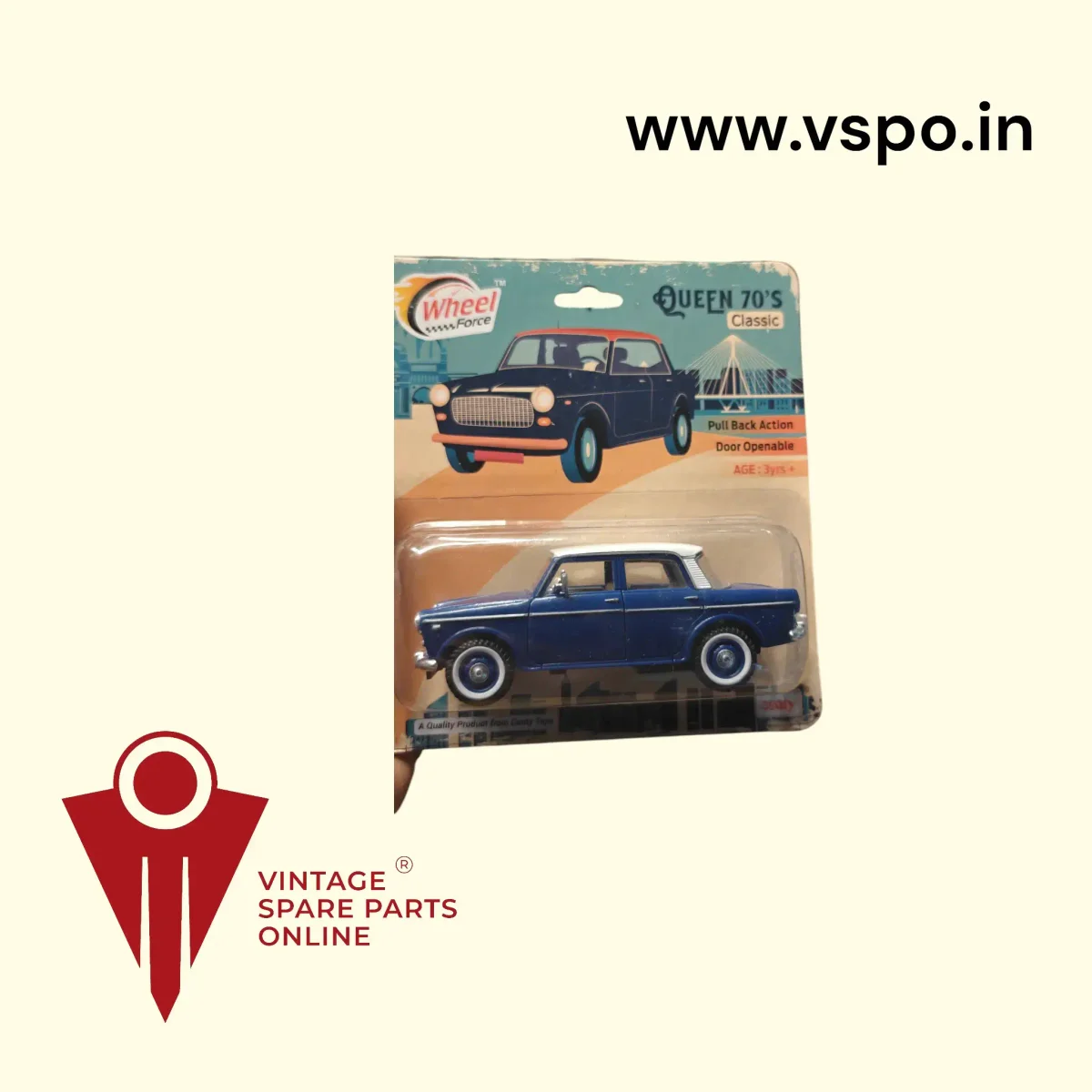 Dark blue colour plastic type premier padmini dicast model