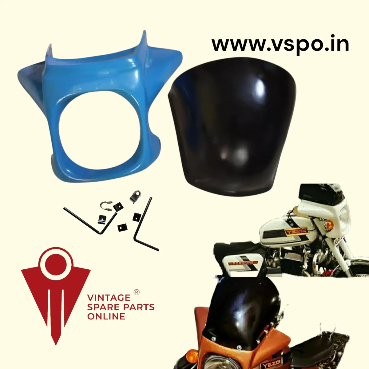 Fibre visor set for yezdi yamaha rd350
