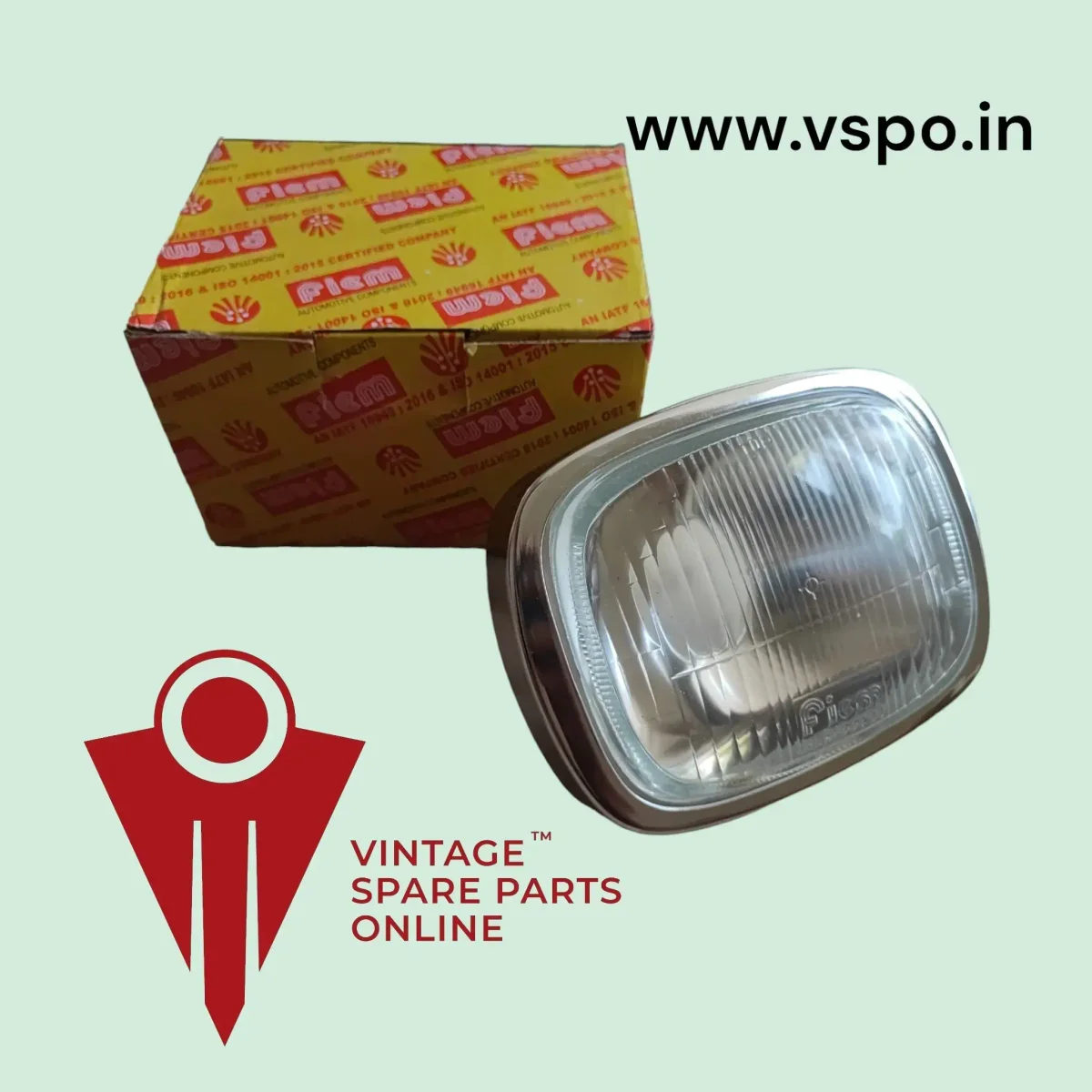 FIEM BRAND SQURE HEAD LIGHT SET FOR HERO MAJESTIC AND TVS MOPEDS