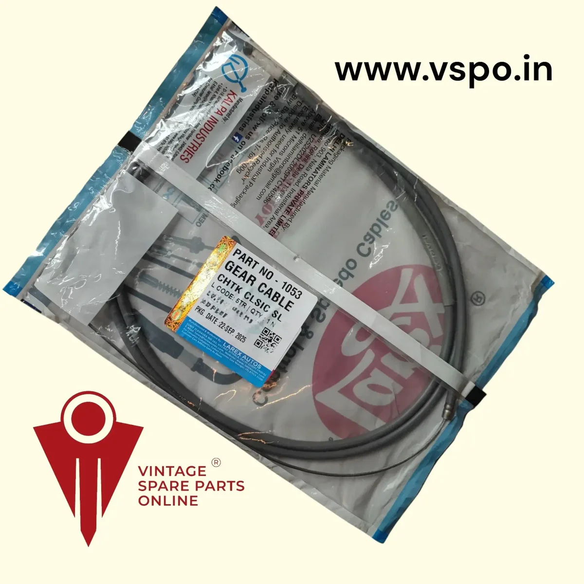 Gear cable set of 2 piece for chetak classic sl