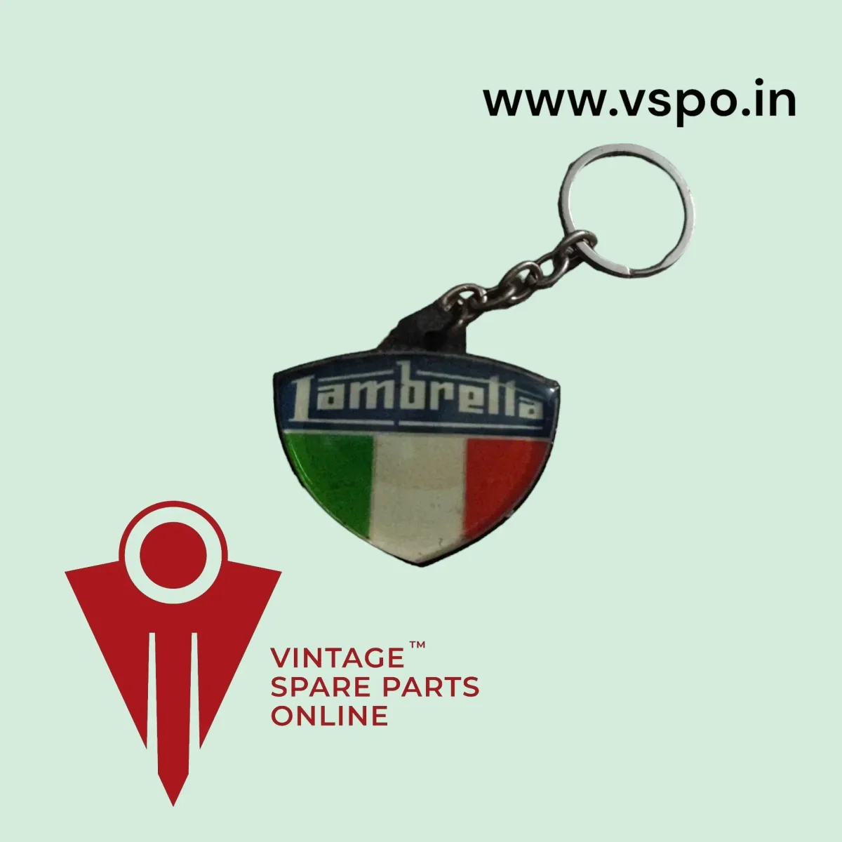 GEL TYPE ITALY FLAG DESIGN LAMBRETTA KEYCHAIN 2