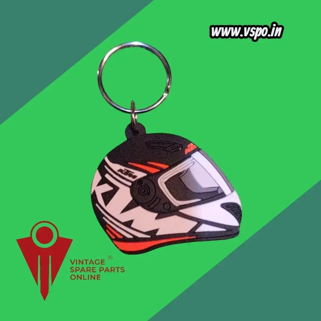 Helmet shaped rubber keychain