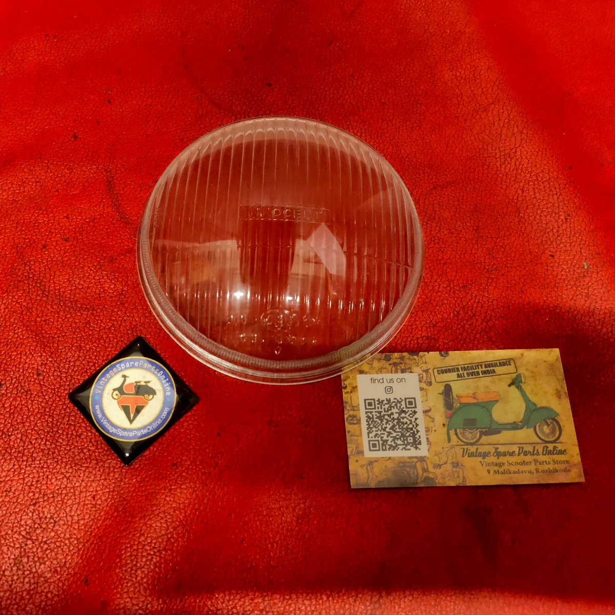 INNOCENTI EMBOSSED HEAD LIGHT GLASS FOR LAMBRETTA