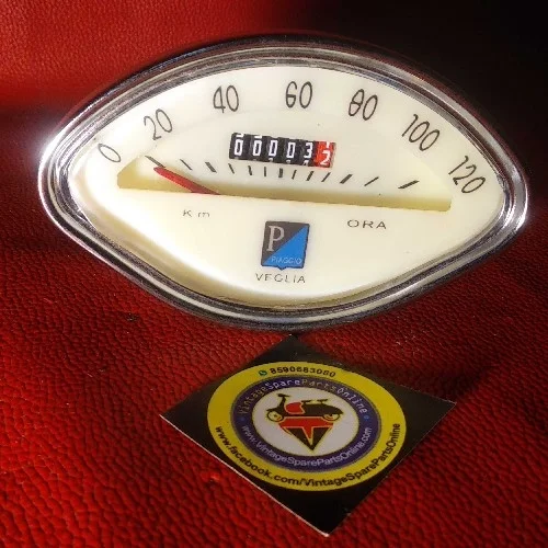 IVORY 120 DIAL ITALIAN FITTING SPEEDOMETER FOR VESPA150 CHETAK