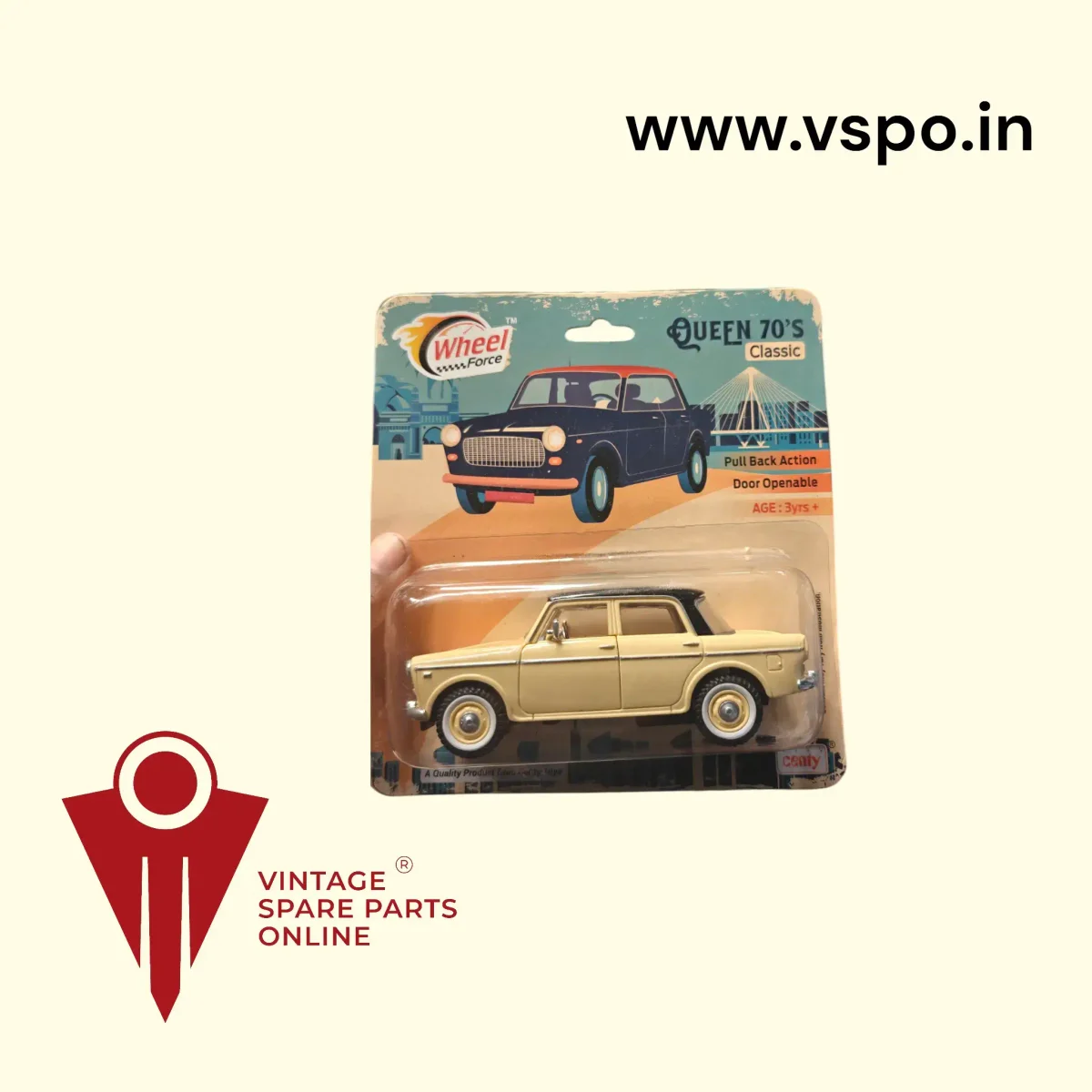 Ivory colour plastic type premier padmini dicast model
