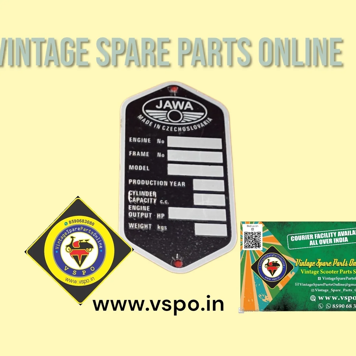 JAWA CZECH CHASSIS PLATE