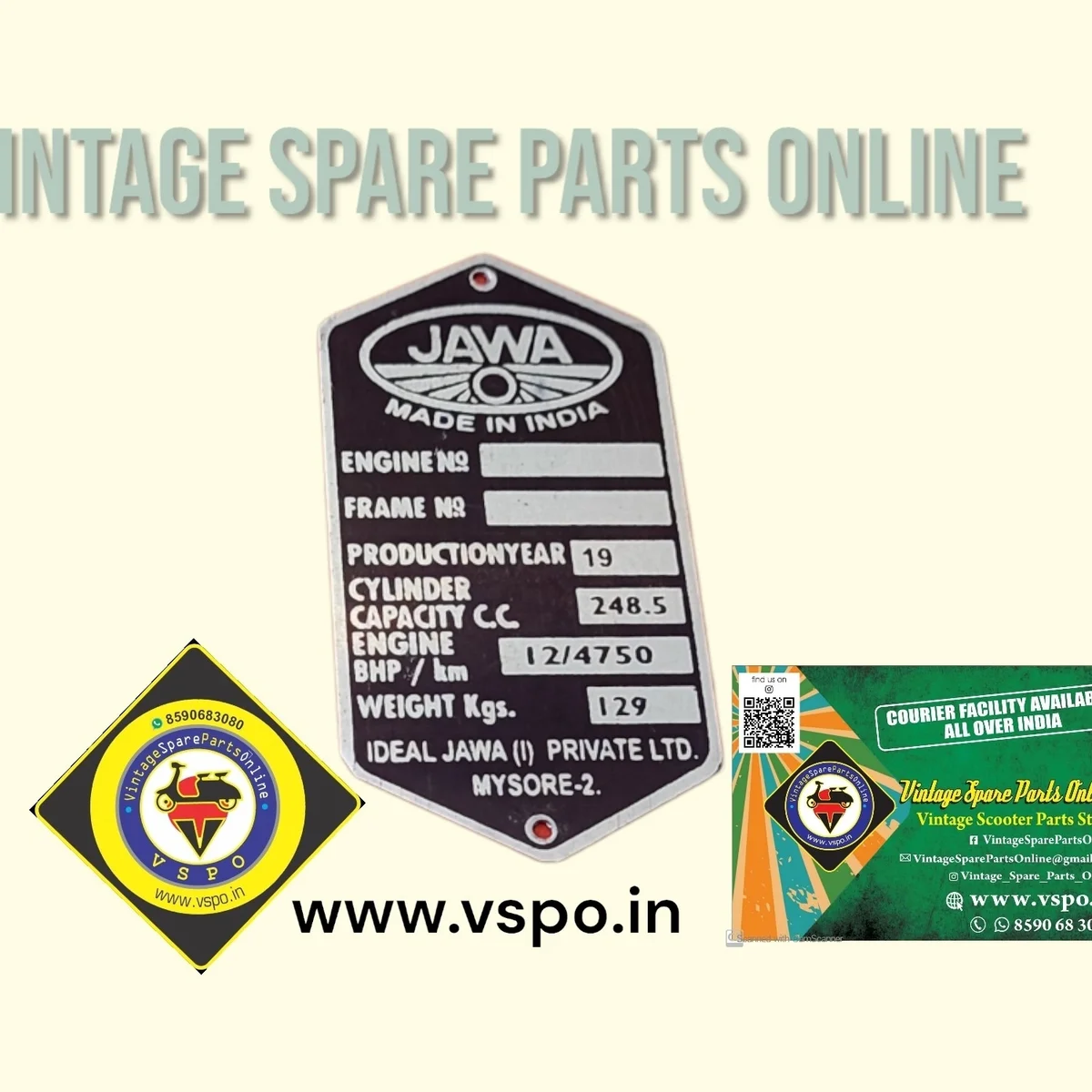 JAWA INDIA CHASSIS PLATE