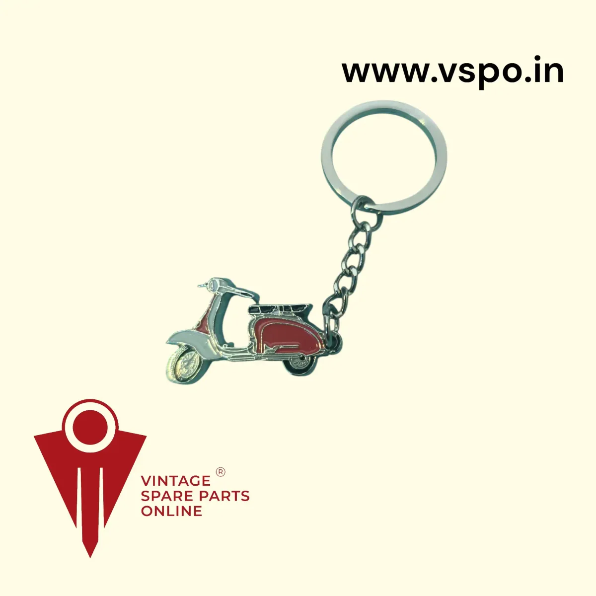 Lambretta li 150 shaped red and white metal key chain