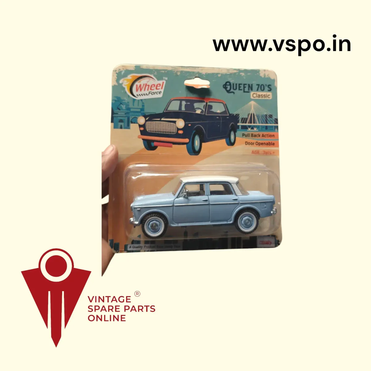 Light blue colour plastic type premier padmini dicast model