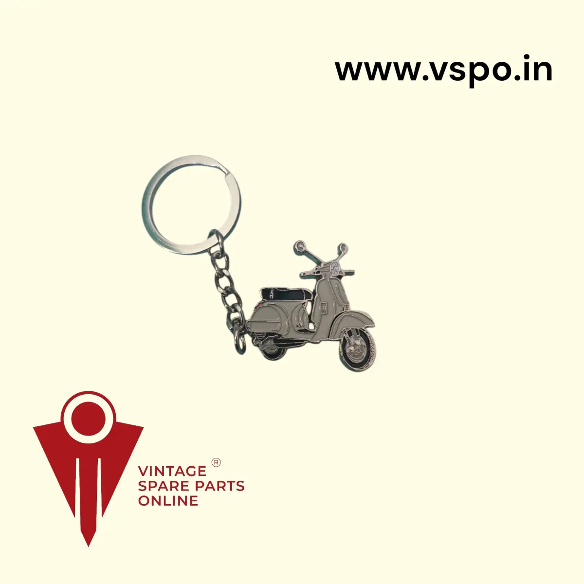 Lml vespa scooter shaped white colour keychain