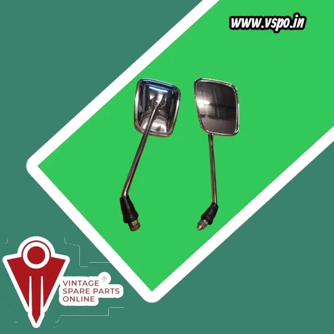 Long rod chrome squre mirror set of 2 piece for scooters