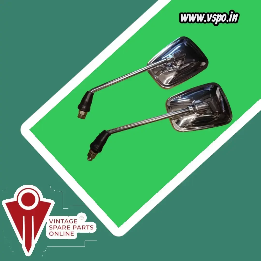 Long rod chrome squre mirror set of 2 piece for scooters 2