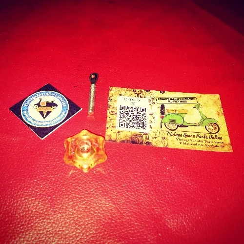 ORANGE PETROL TANK CAP FLOWER NUT AND BOLT FOR CHETAK