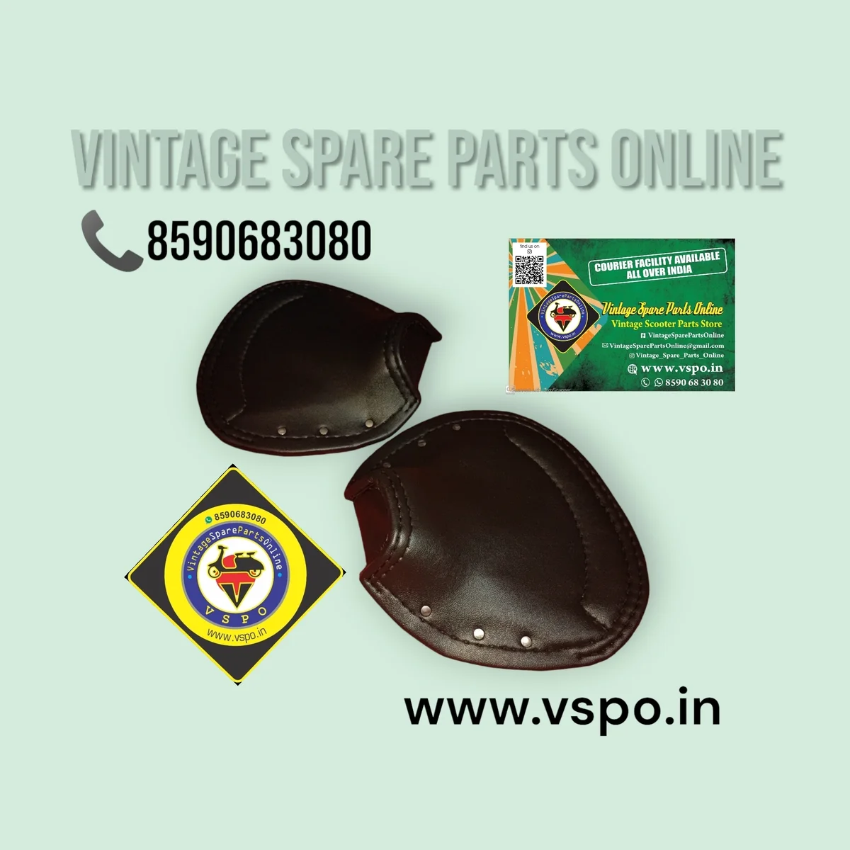 PREMIUM QUALITY SEAT LEATHER SET OF 2 FOR LAMBRETTA, LAMBY