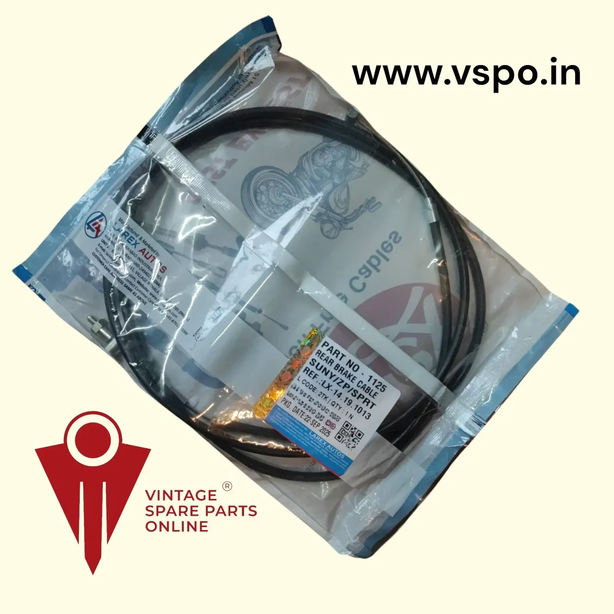 Rear brake cable for sunny zip spirit