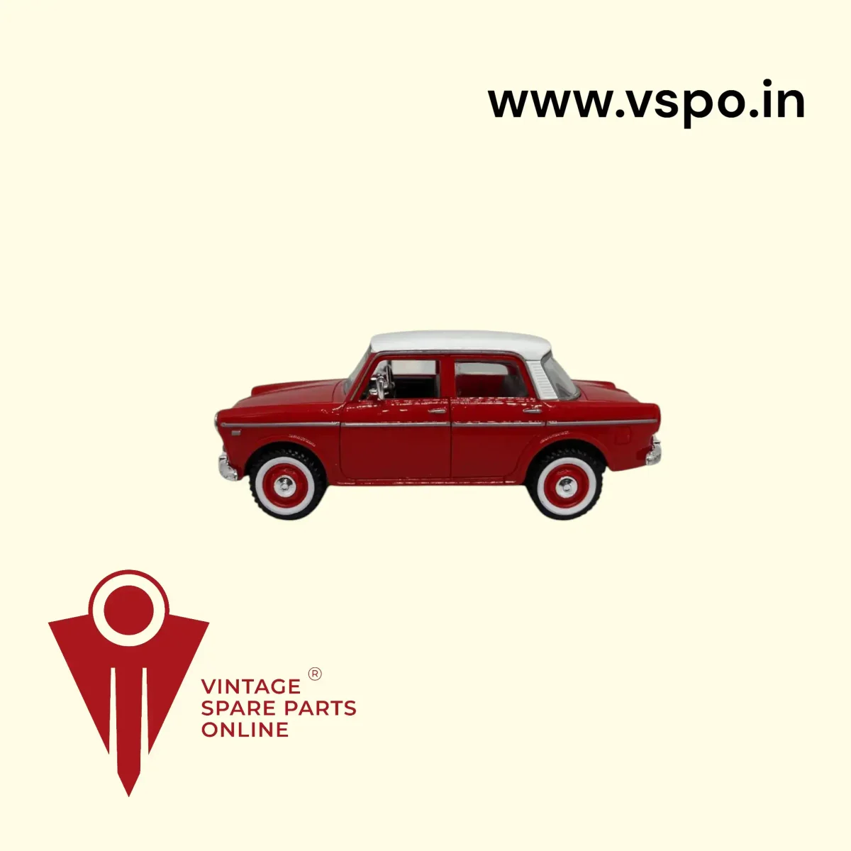 Red colour plastic type premier padmini dicast model