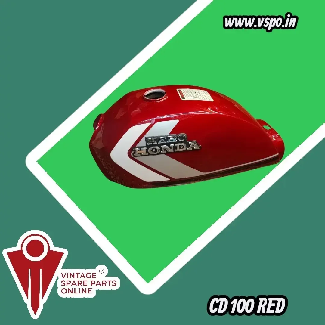 RED PETROL TANK, SIDE PANEL SET FOR HERO HONDA CD100 3