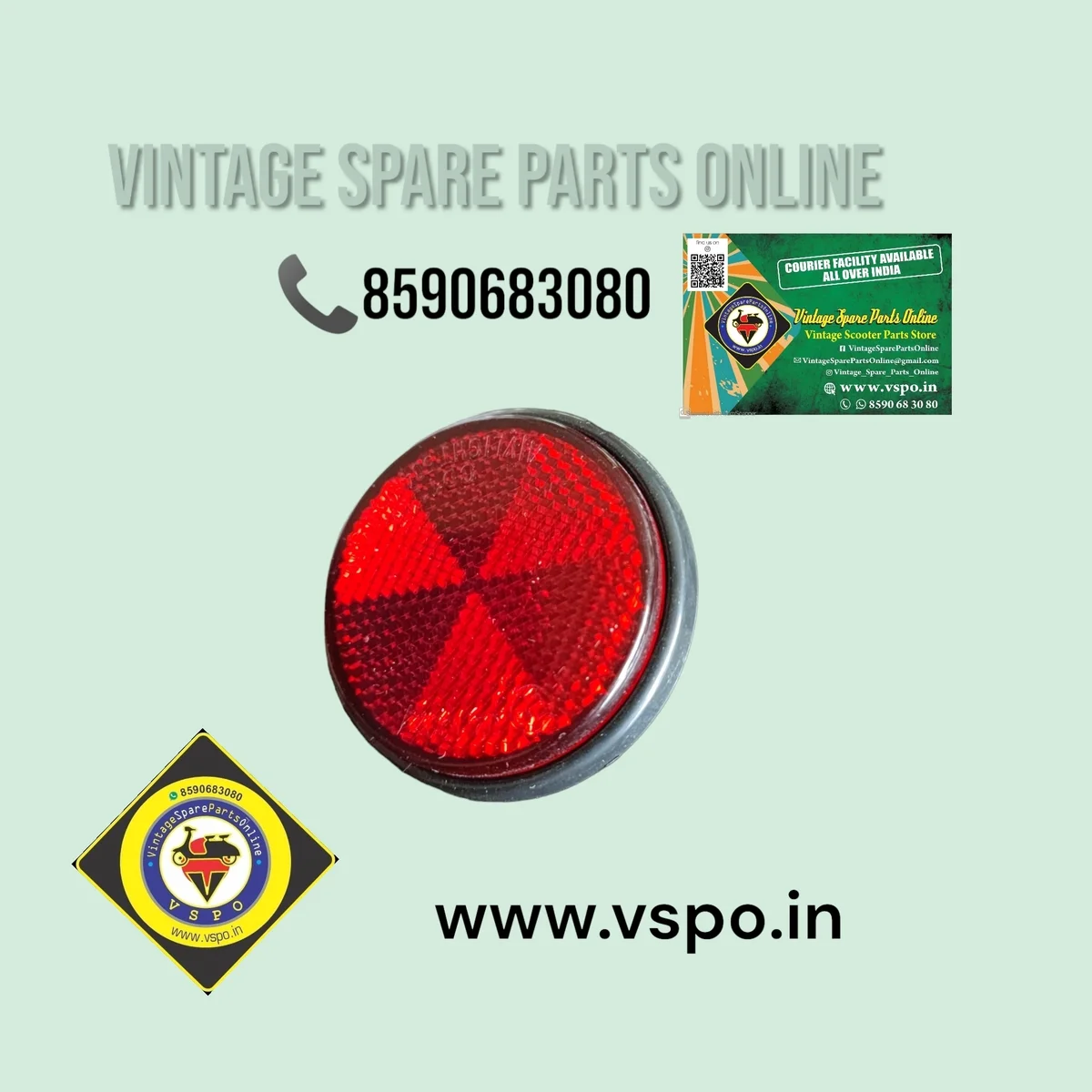 RED ROUND REFLECTOR FOR YAMAHA RX100 RD350