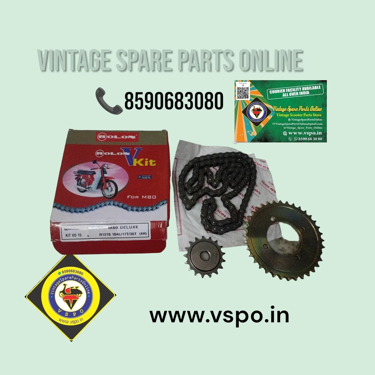 ROLON BRAND CHAIN SPROCKET KIT FOR BAJAJ M80