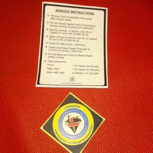 S INSTRUCTION STICKER FOR VIJAI SUPER